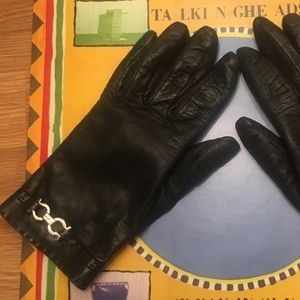 Salvatore Ferragamo leather and cashmere Gloves